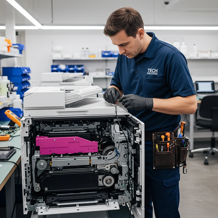 خدمات جانبی که یک تکنسین مجرب دستگاه کپی ارائه میدهد