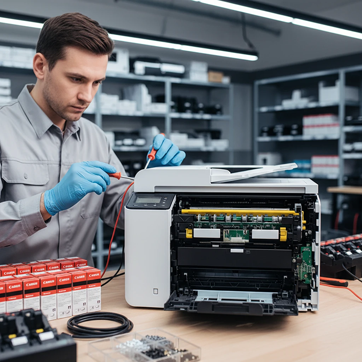 ۴. تفاوت سرویس و تعمیر پرینتر کانن چیست؟