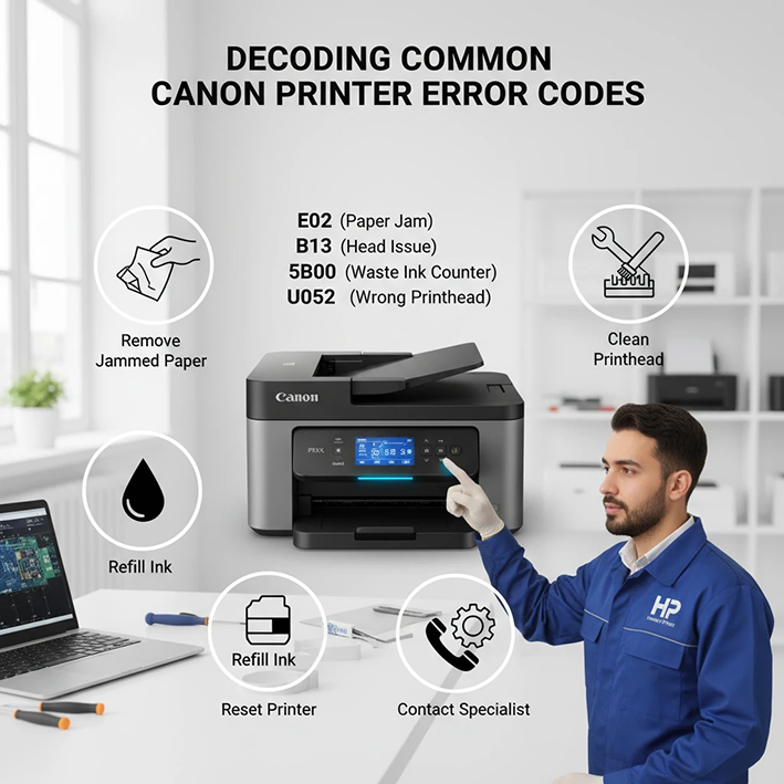 بخش دوم: رمزگشایی کد خطاهای رایج چاپگر کانن
