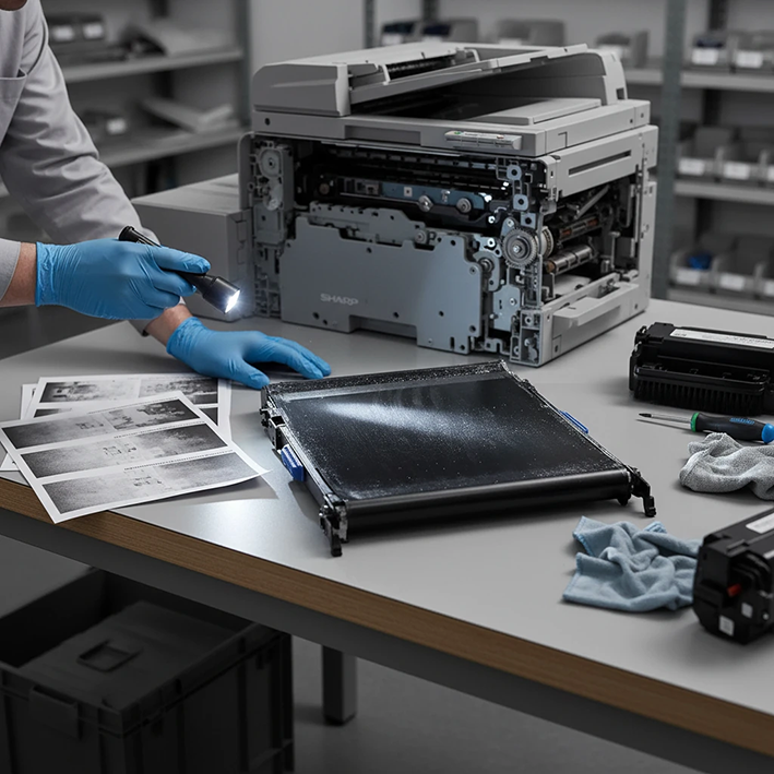 4. کثیفی یا نقص در یونیت ترنسفر (Transfer Unit)