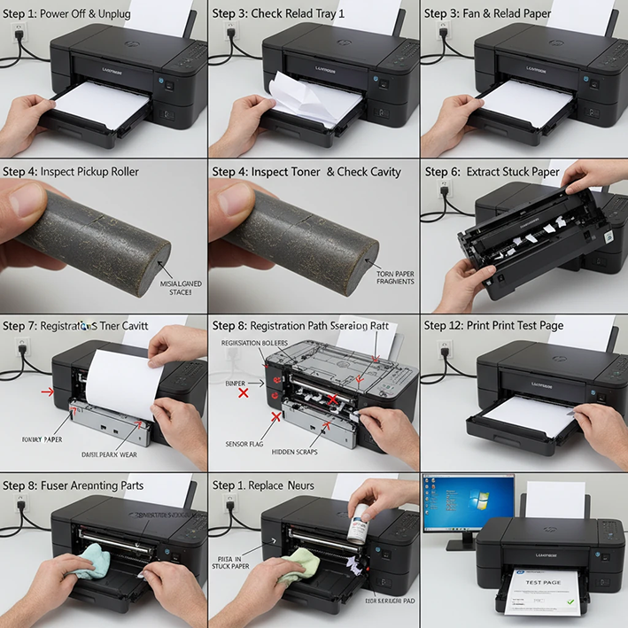 آموزش قدم به قدم و کامل رفع مشکل گیر کردن کاغذ در چاپگر HP P1102